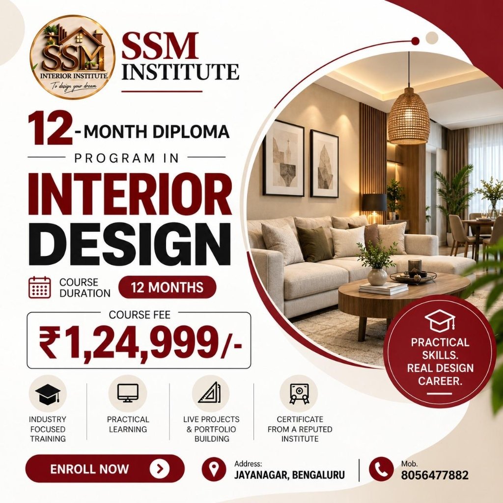 SSM Institute 12-Month Diploma in Interior Design Original Poster