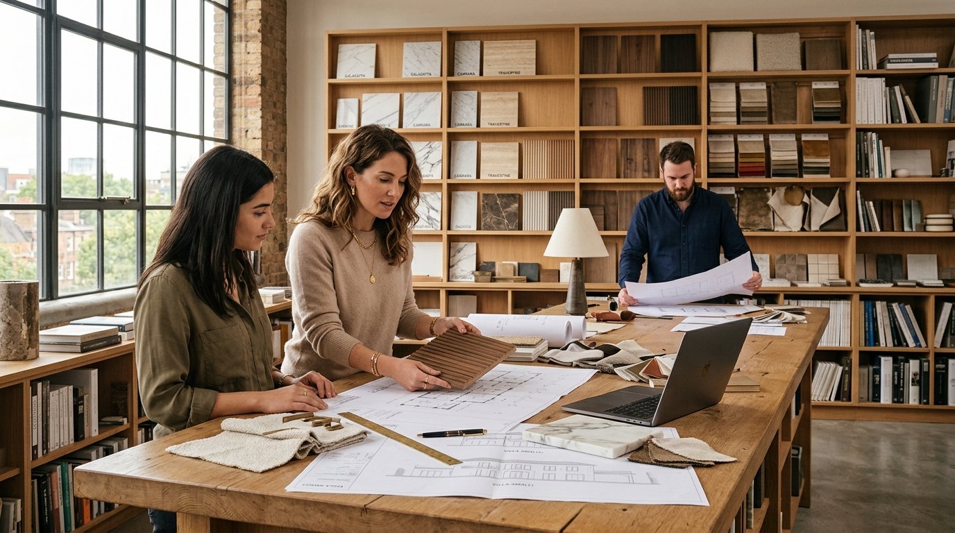Interior Architects Curating Materials in SSM Studio Atelier